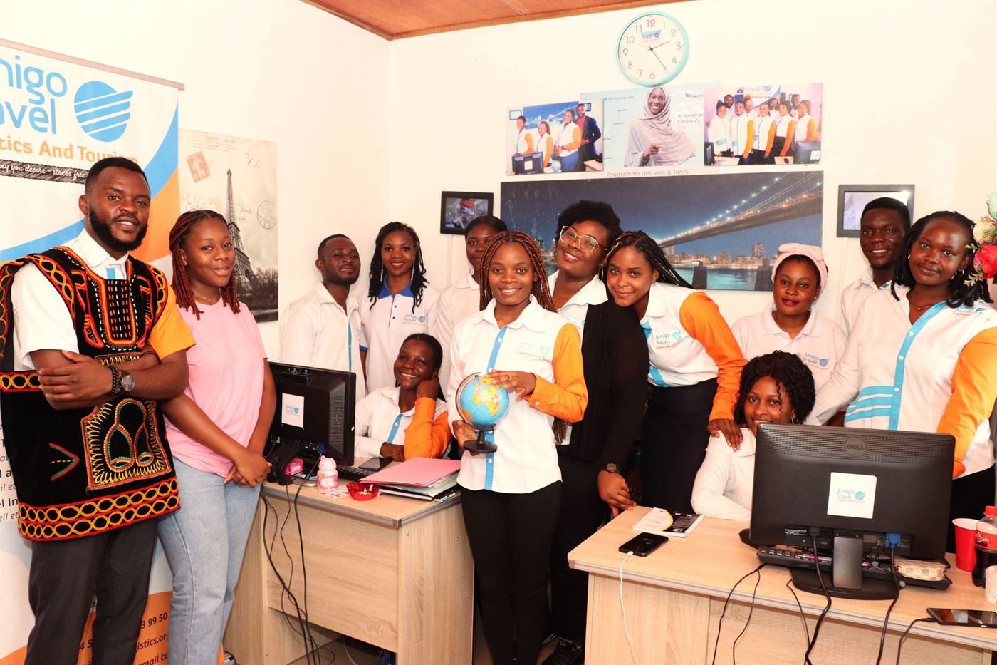 The Amigo Travel team in their Yaoundé office